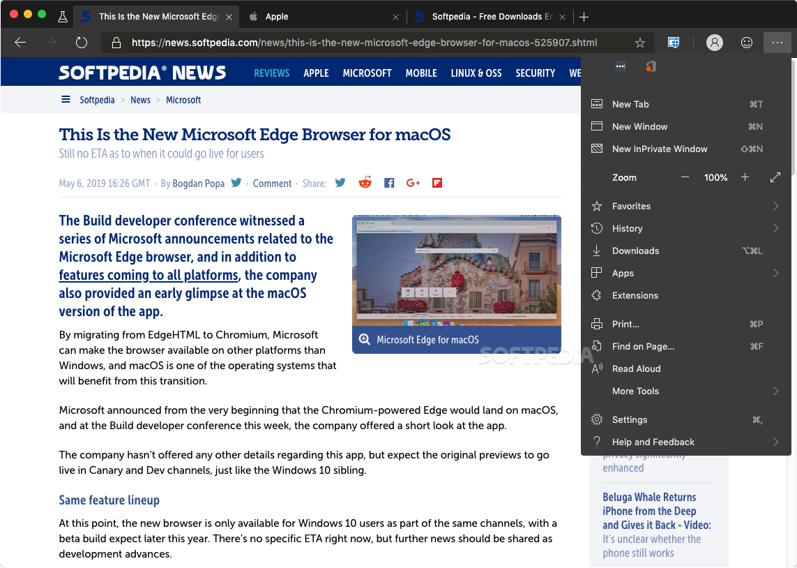 when will microsoft edge available for mac os?