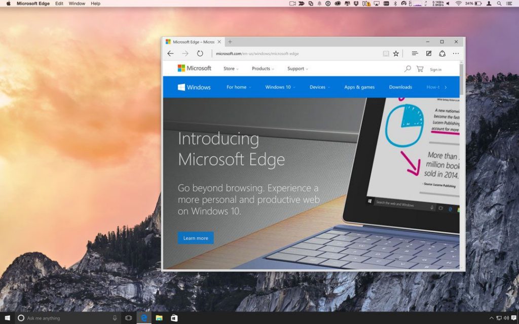 when will microsoft edge available for mac os?